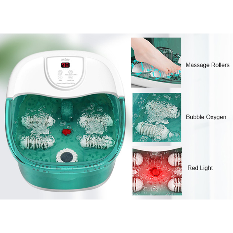 MM-20A-3 Foot Spa Bath Massager with Heat and Four Large Massage Rollers