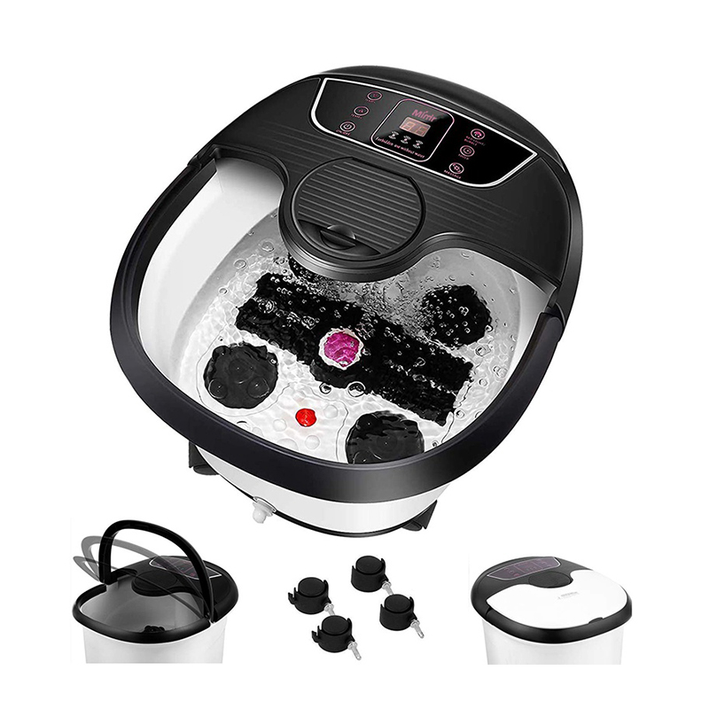 MM-18C Automatic Foot Spa Bath Massager With 8pcs Massage Rollers And Pumice Stone