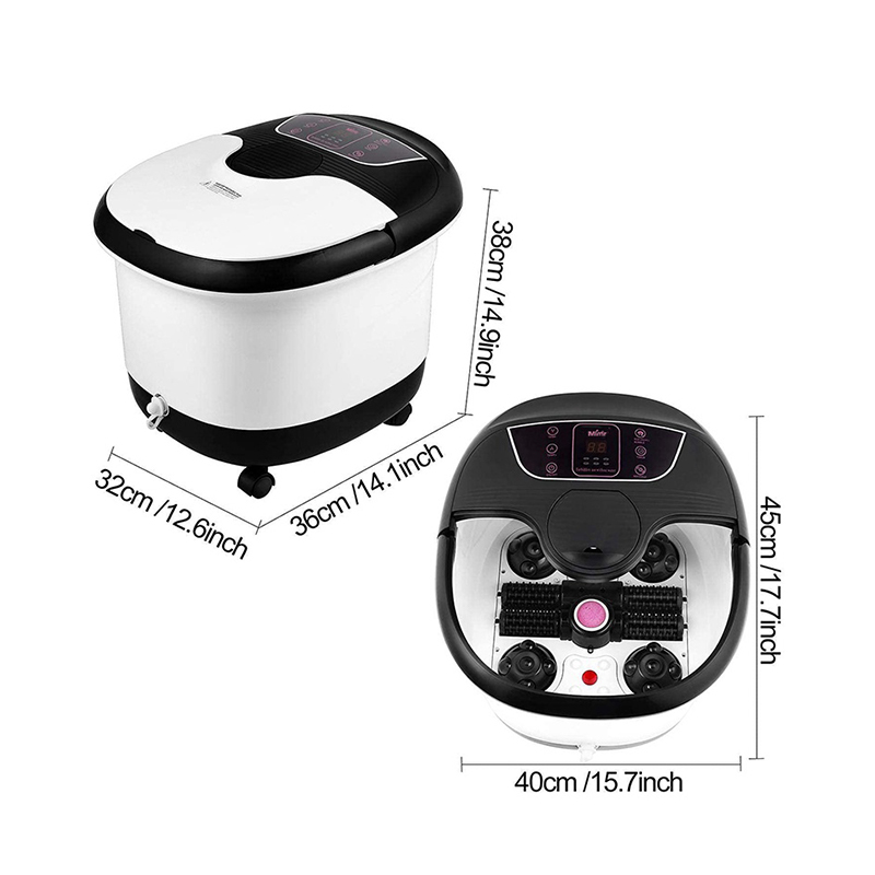 MM-18C Automatic Foot Spa Bath Massager With 8pcs Massage Rollers And Pumice Stone